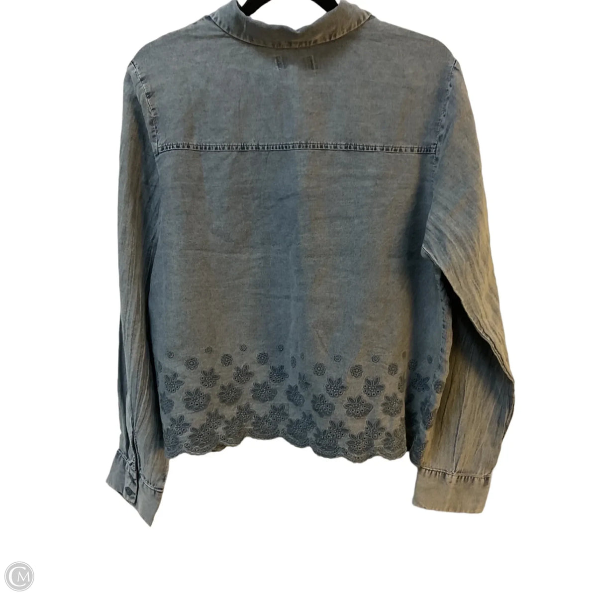 Blouse Long Sleeve By Thread And Supply In Blue, Size: L