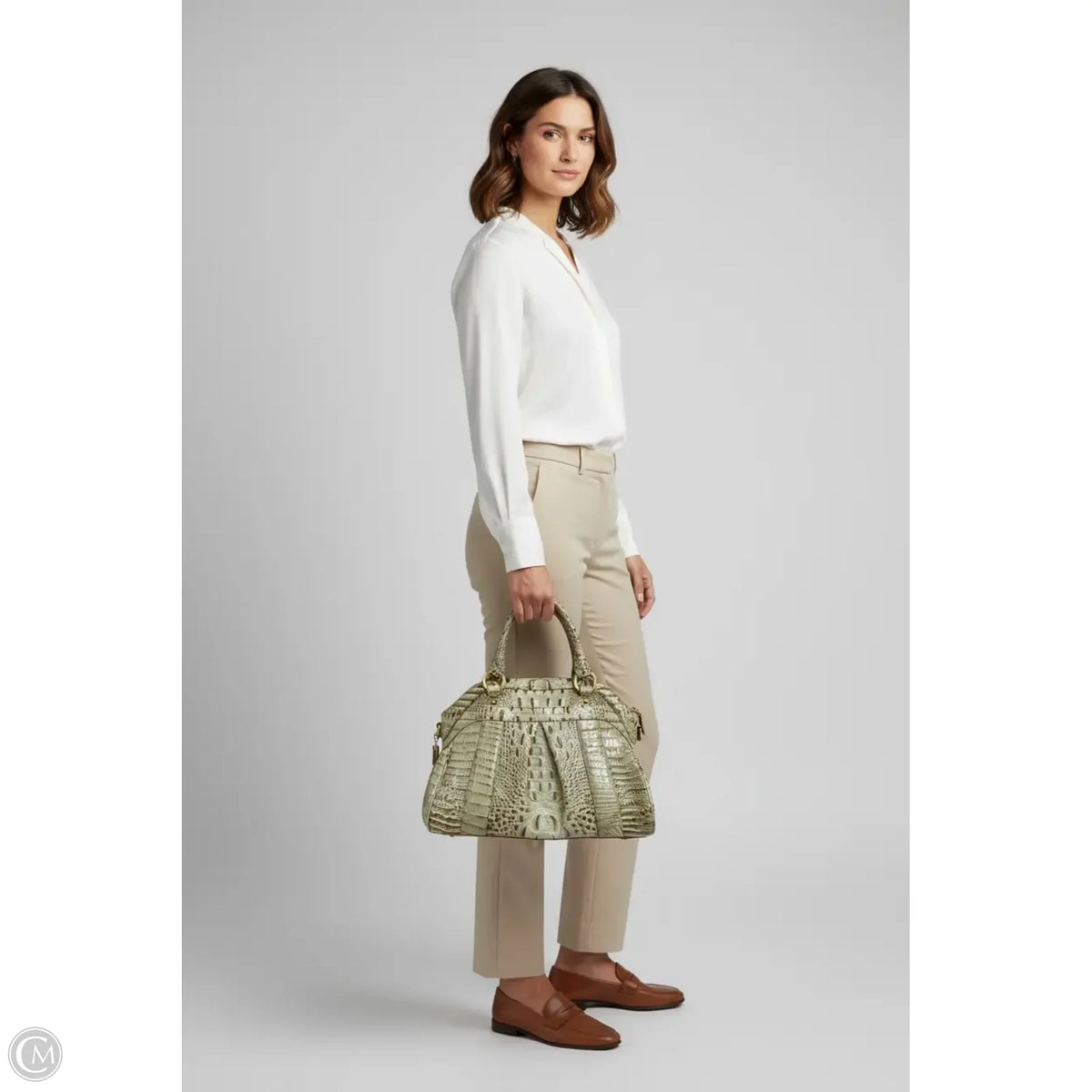 Handbag Designer By Brahmin, Size: Large