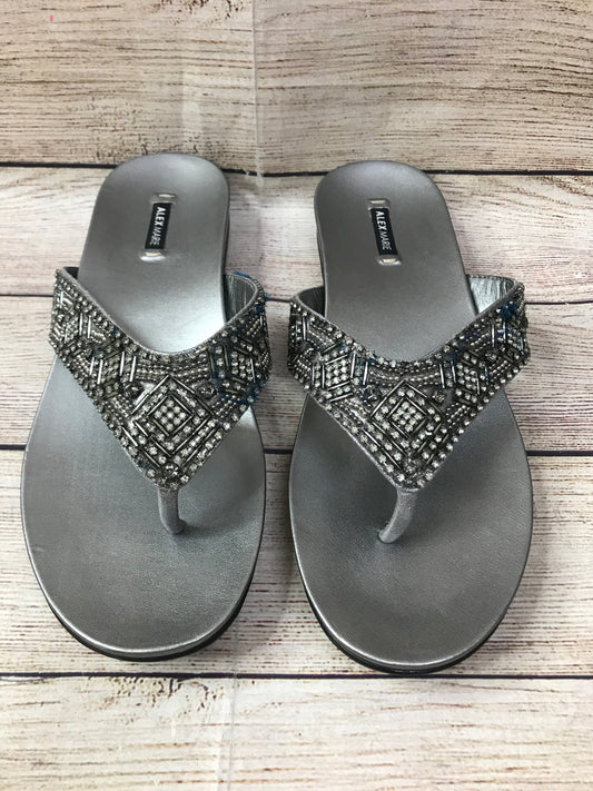 Grey Sandals Flip Flops Alex Marie, Size 8.5