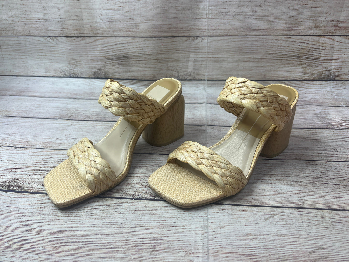 Beige Sandals Heels Block Dolce Vita, Size 8