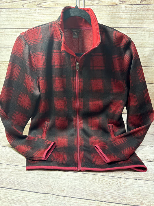 Athletic Jacket By Eddie Bauer In Black & Red, Size: S