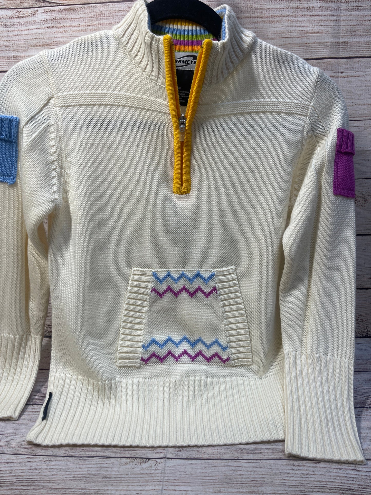 Sweater By Cmc In Cream & Yellow, Size: Xs