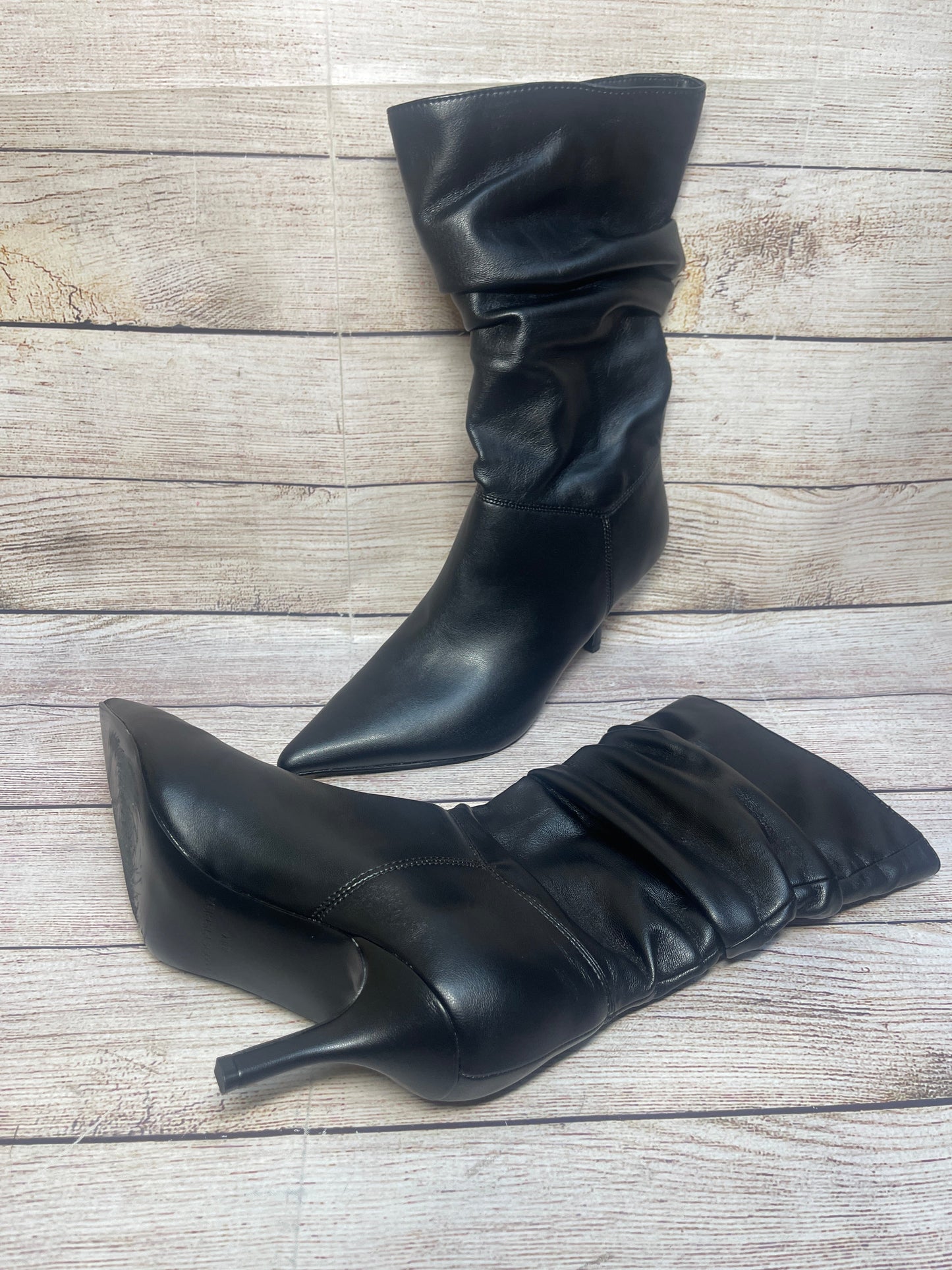 Boots Mid-calf Heels By Marc Fisher In Black, Size: 8.5