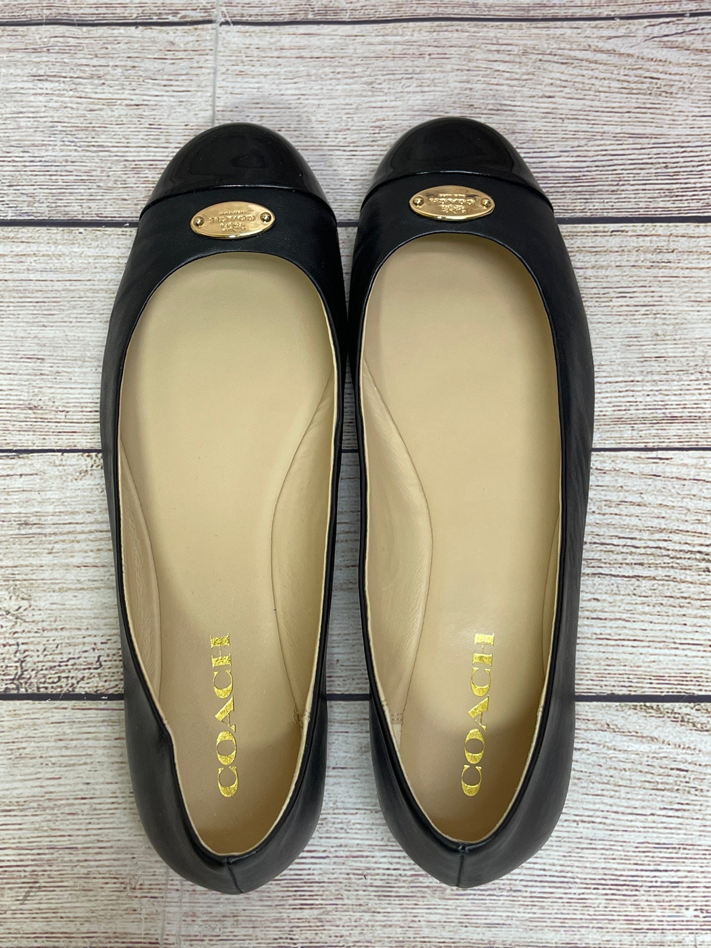 Shoes Flats By Coach In Black, Size: 9