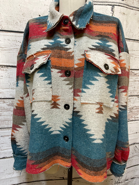 Jacket Shirt By La Miel In Multi-colored, Size: M