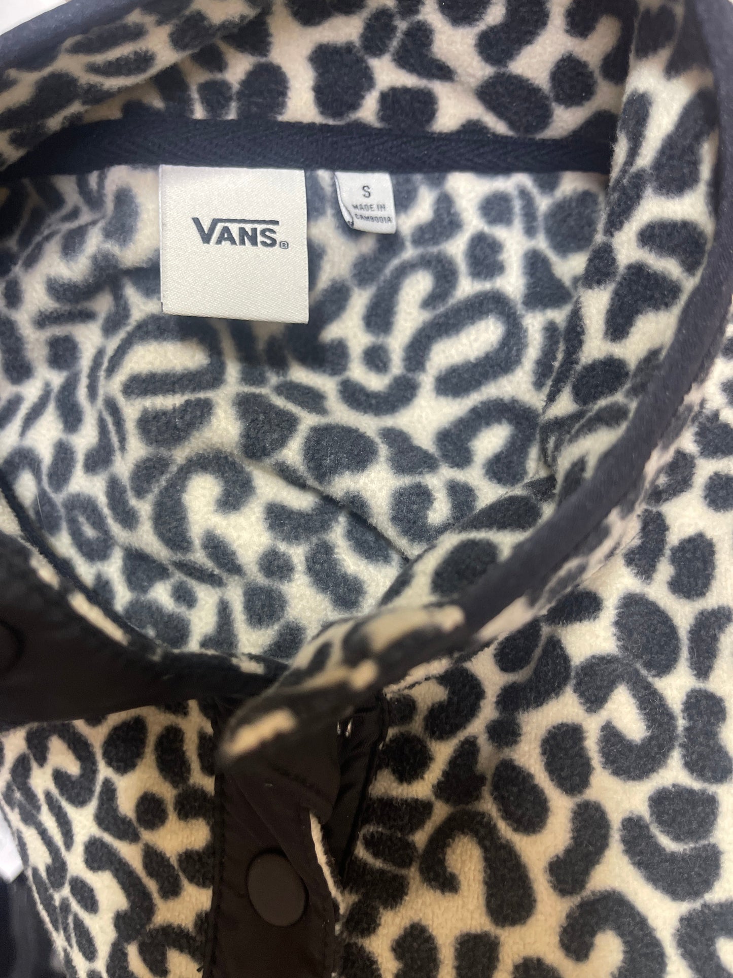 Jacket Fleece By Vans In Animal Print, Size: S