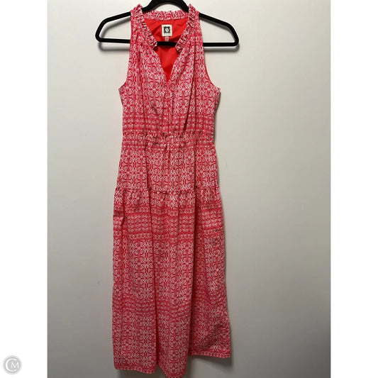 Dress Casual Midi By Anne Klein In Red & White, Size: Xs