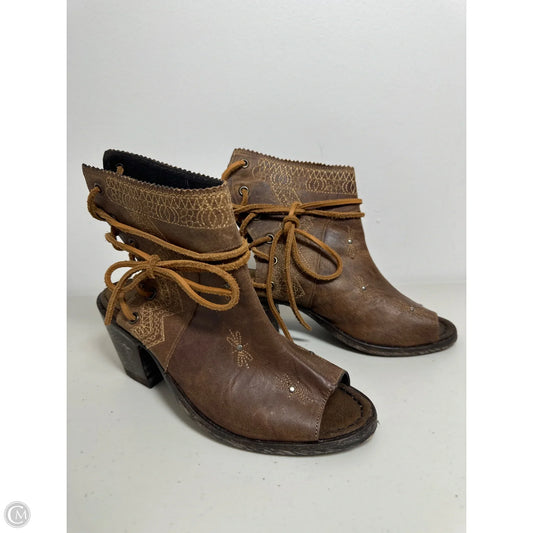 Sandals Heels Block By Dan Post In Brown, Size: 6