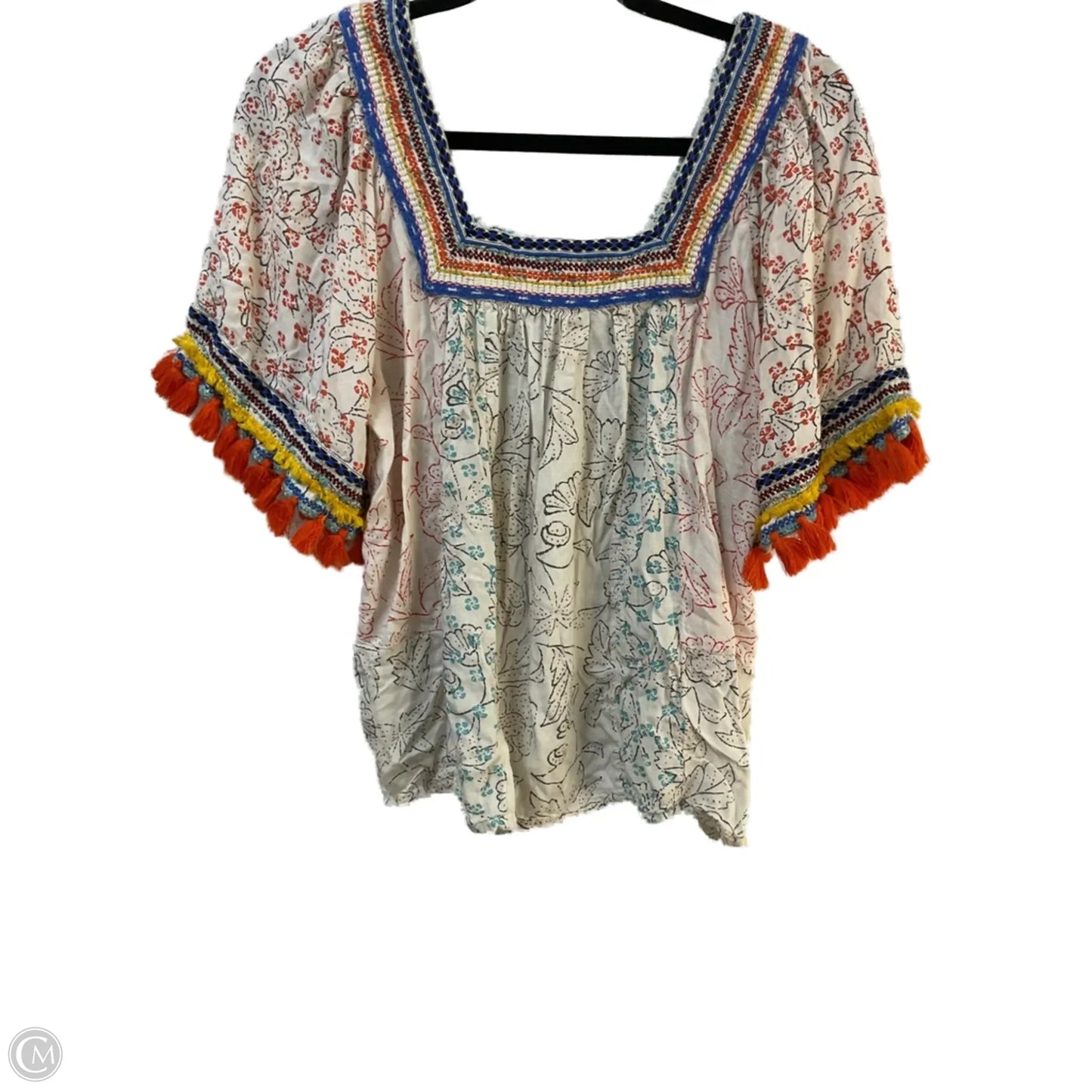 Top Short Sleeve By Maeve In Multi-colored, Size: M