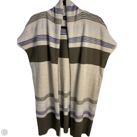 Sweater Cardigan Luxury Designer By St John Collection In Cream & Purple, Size: M