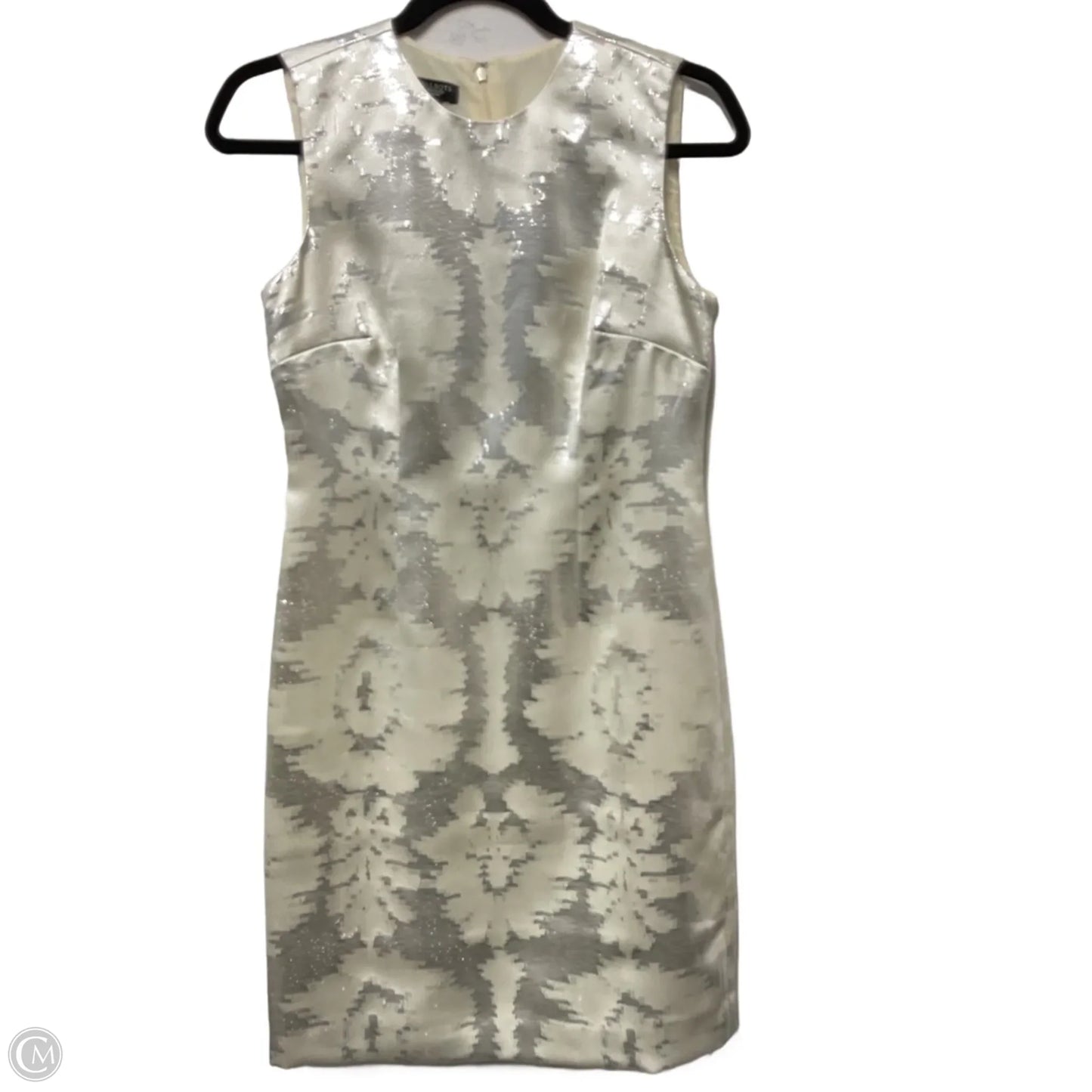 Dress Party Midi By Talbots In Cream & Silver, Size: Xsp