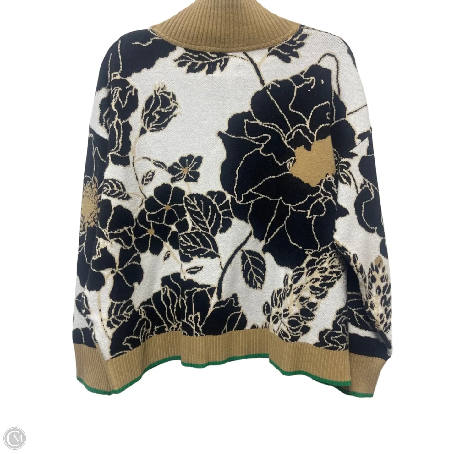 Sweater By Maeve In Black & Tan, Size: M