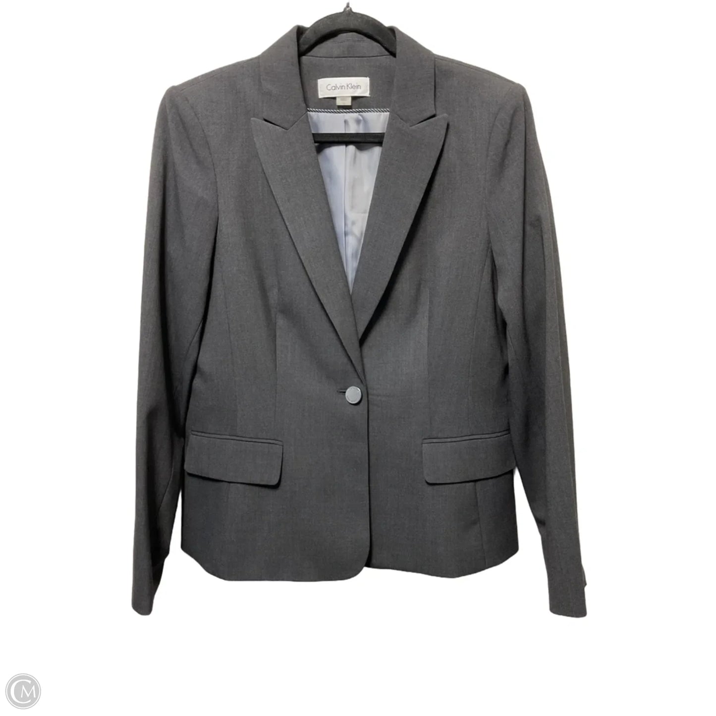 Blazer By Calvin Klein In Grey, Size: L