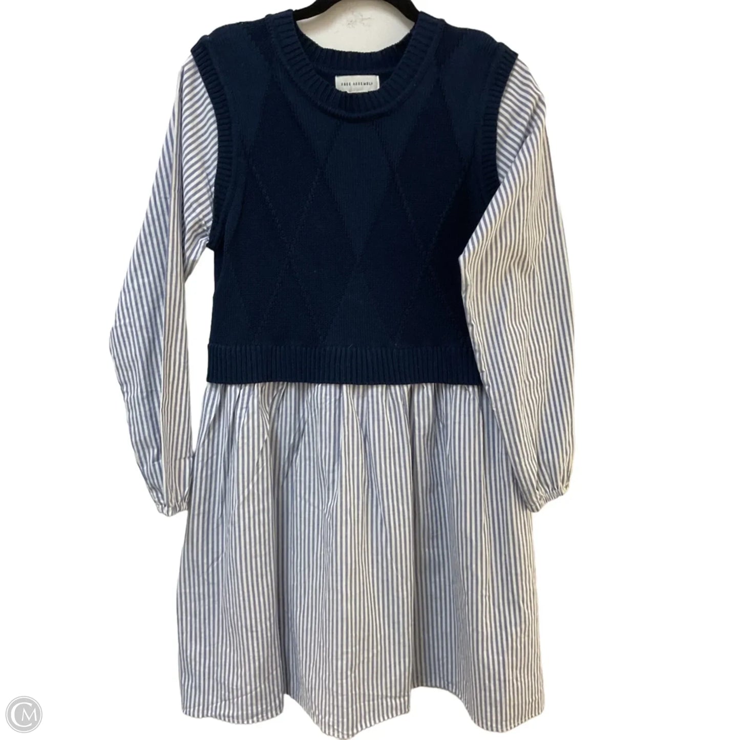 Dress Casual Midi By Free Assembly In Blue & White, Size: Xxl