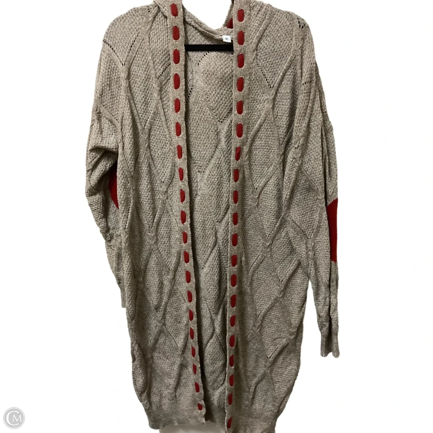 Sweater Cardigan By Clothes Mentor In Brown & Red, Size: Xl