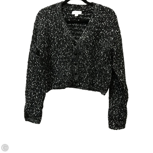 Sweater Cardigan By Treasure And Bond In Black & Silver, Size: S