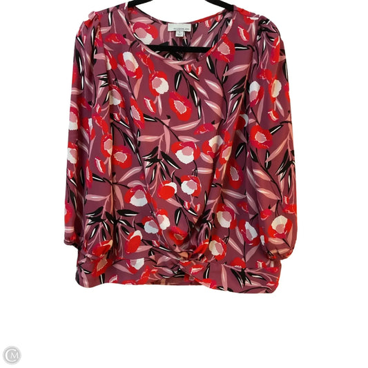 Top Long Sleeve By Allison Joy In Purple & Red, Size: L