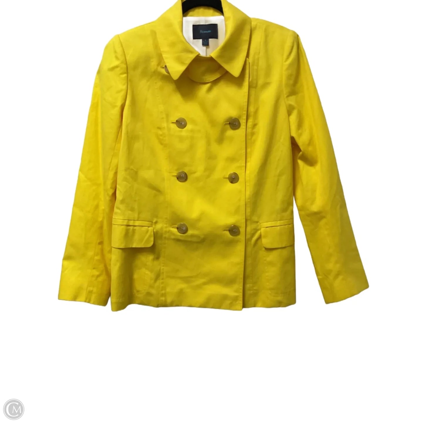Jacket Designer By Facconnable In Yellow, Size: S