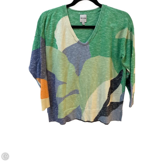 Sweater By Nic + Zoe In Green & Purple, Size: M