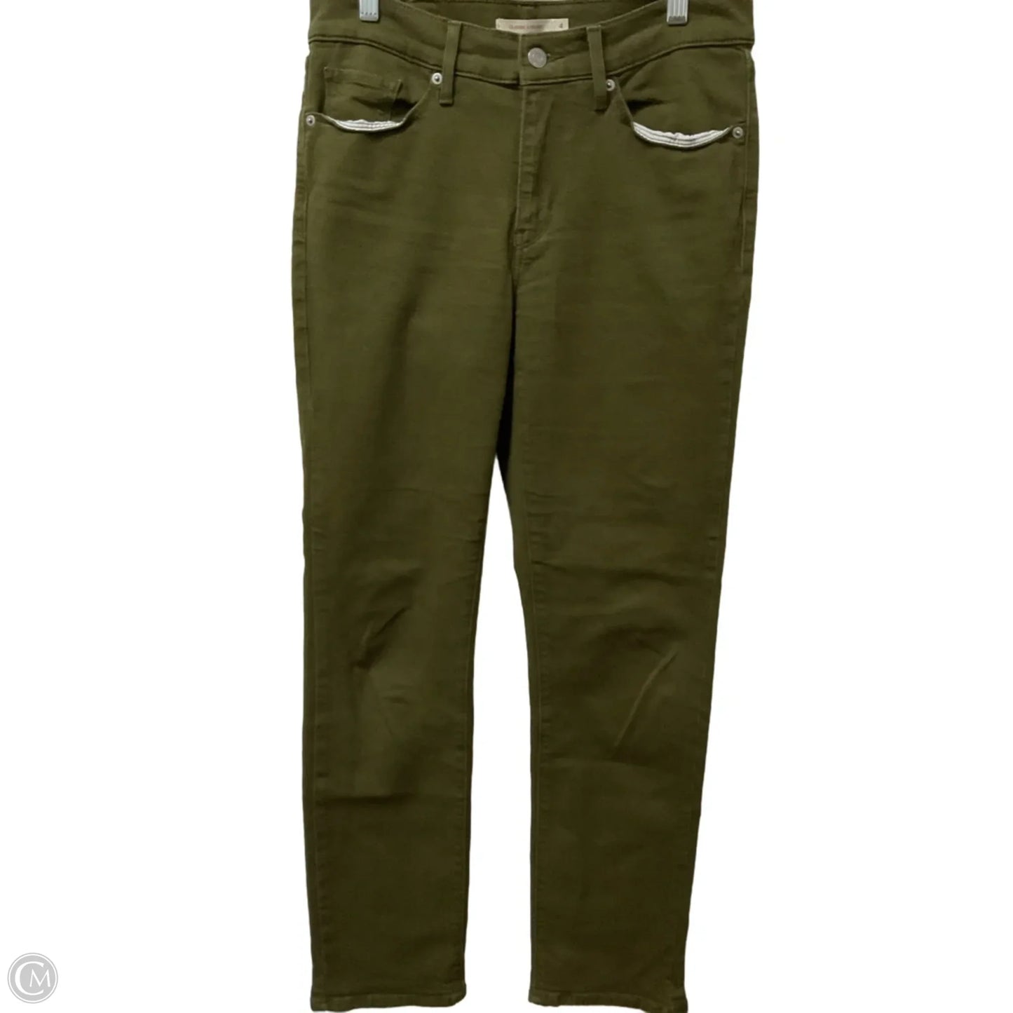 Jeans Straight By Levis In Green Denim, Size: 4