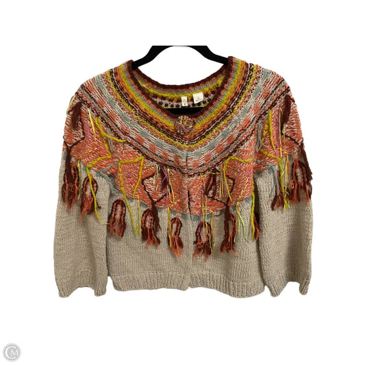 Sweater Cardigan By Moth In Orange & Yellow, Size: Xs
