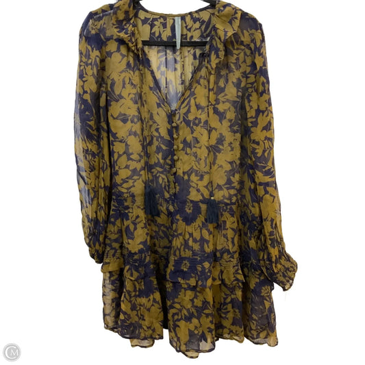 Tunic Long Sleeve By Anthropologie In Blue & Green, Size: S