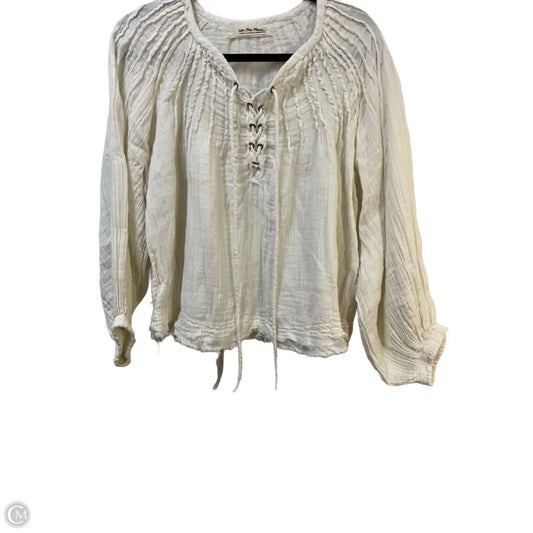 Blouse Long Sleeve By We The Free In Cream, Size: Xs