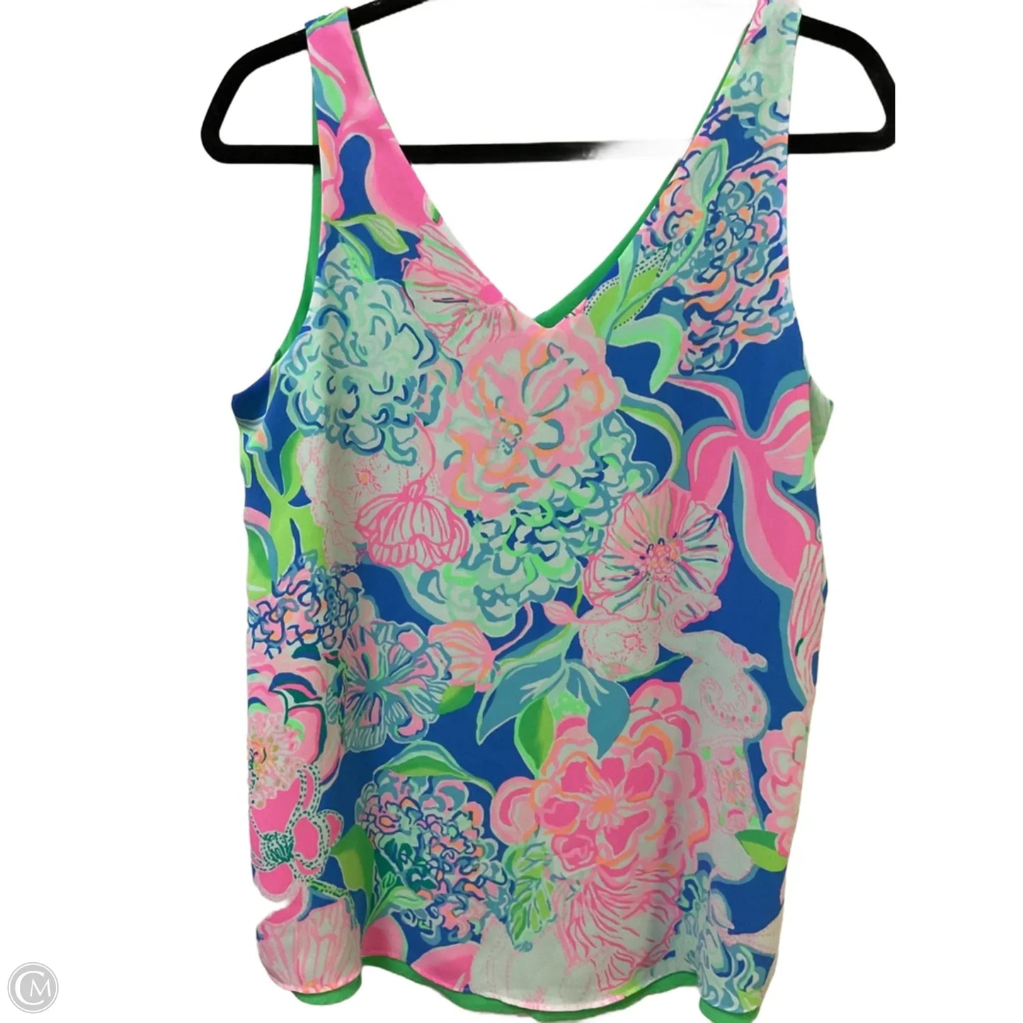 Top Sleeveless Designer By Lilly Pulitzer In Green & Pink, Size: L