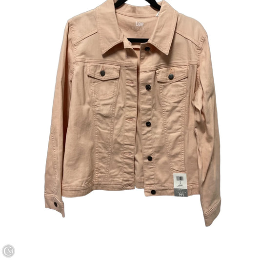 Jacket Denim By Lee In Peach, Size: L