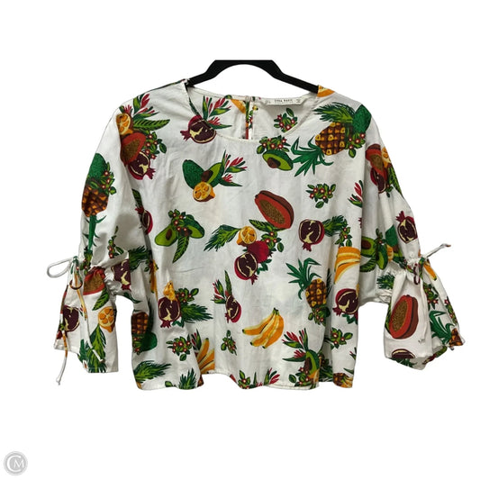 Top 3/4 Sleeve By Zara Basic In Multi-colored, Size: L