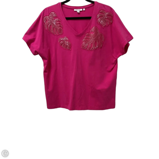 Top Short Sleeve By Chicos In Pink, Size: L