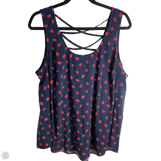 Top Sleeveless By Torrid In Blue & Red, Size: 2x