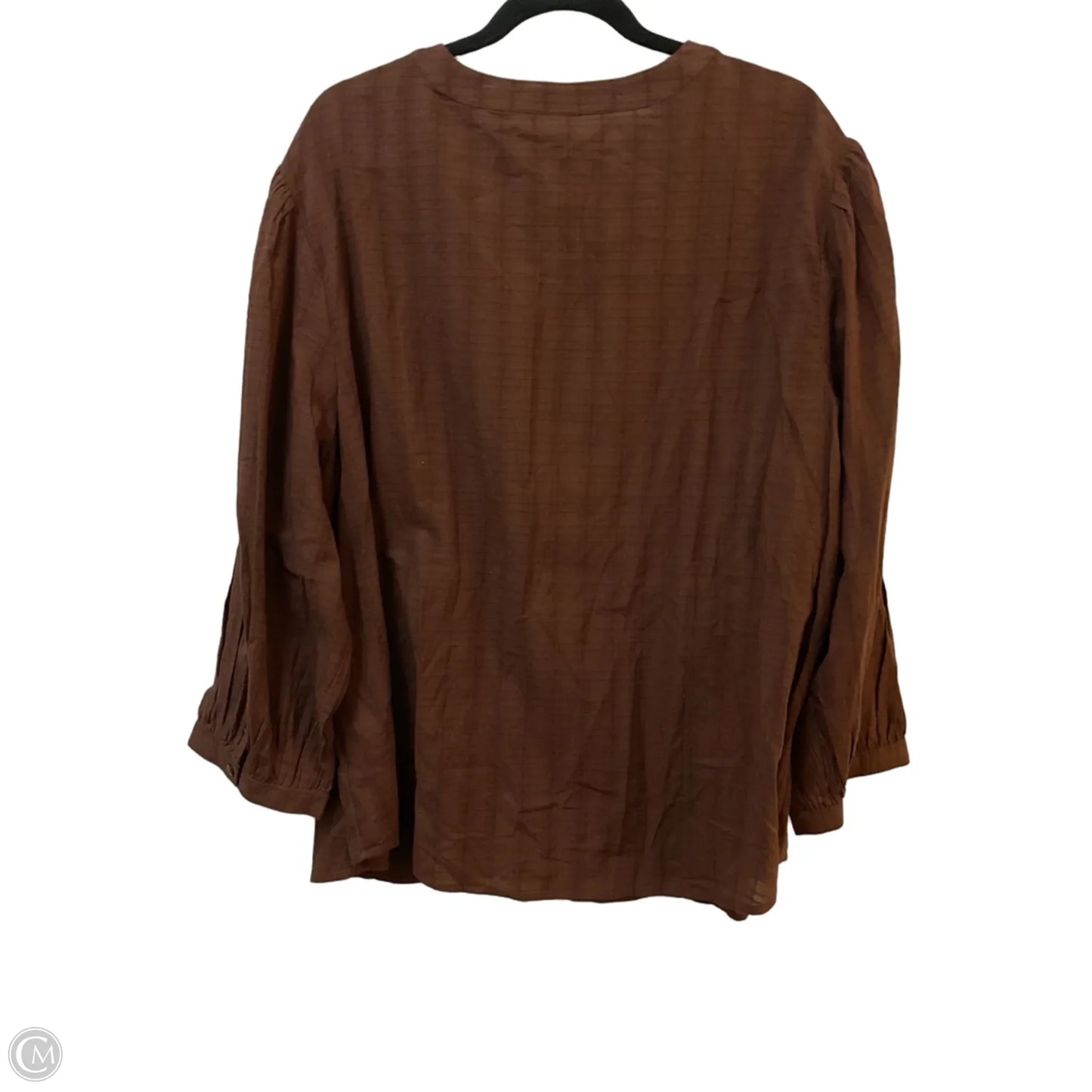 Top 3/4 Sleeve By Pure Jill In Brown, Size: 3x