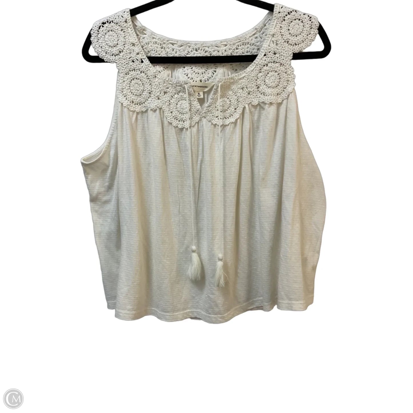 Top Sleeveless By Lucky Brand In Cream, Size: Xl
