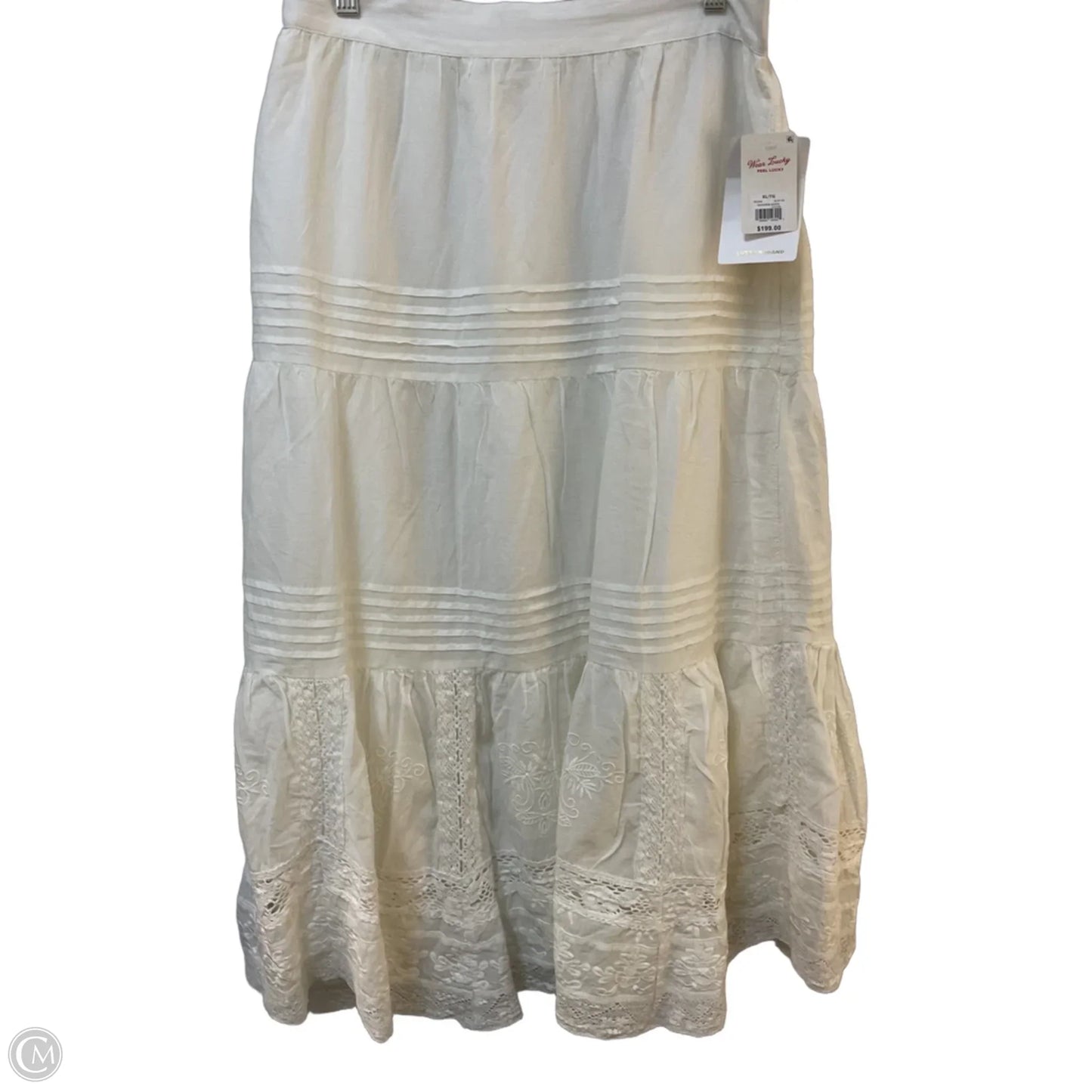 Skirt Maxi By Lucky Brand In White, Size: Xl