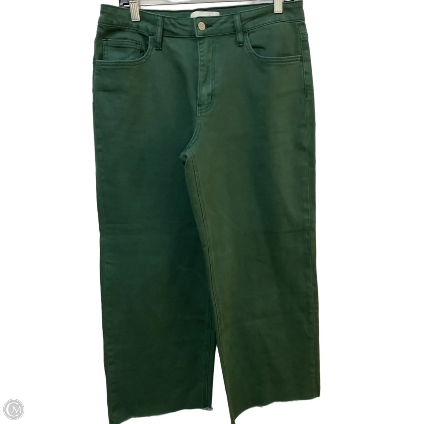 Jeans Wide Leg By Vervet In Green Denim, Size: 10