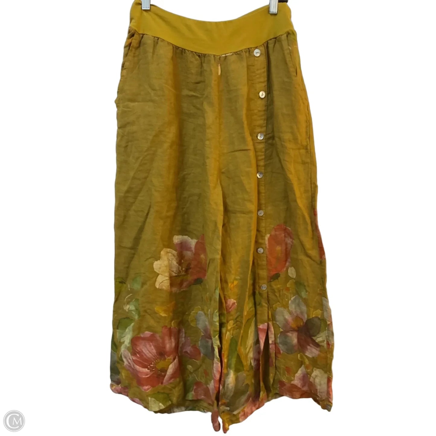 Pants Wide Leg By Cmb In Gold, Size: L