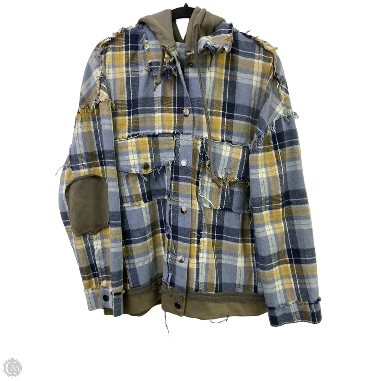 Jacket Shirt By Pol In Plaid Pattern, Size: S