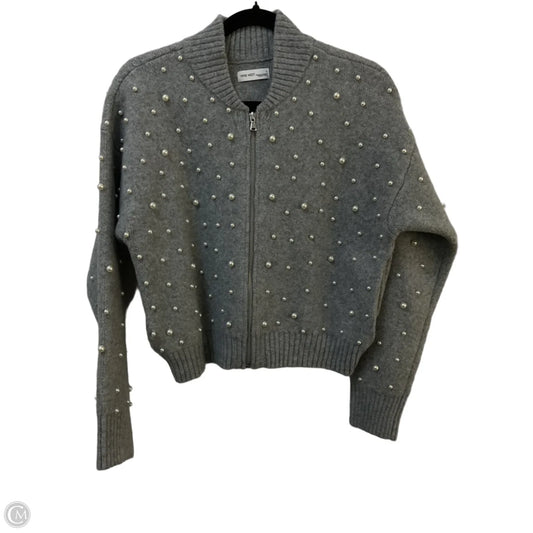 Sweater Cardigan By Nine West Apparel In Grey & White, Size: S