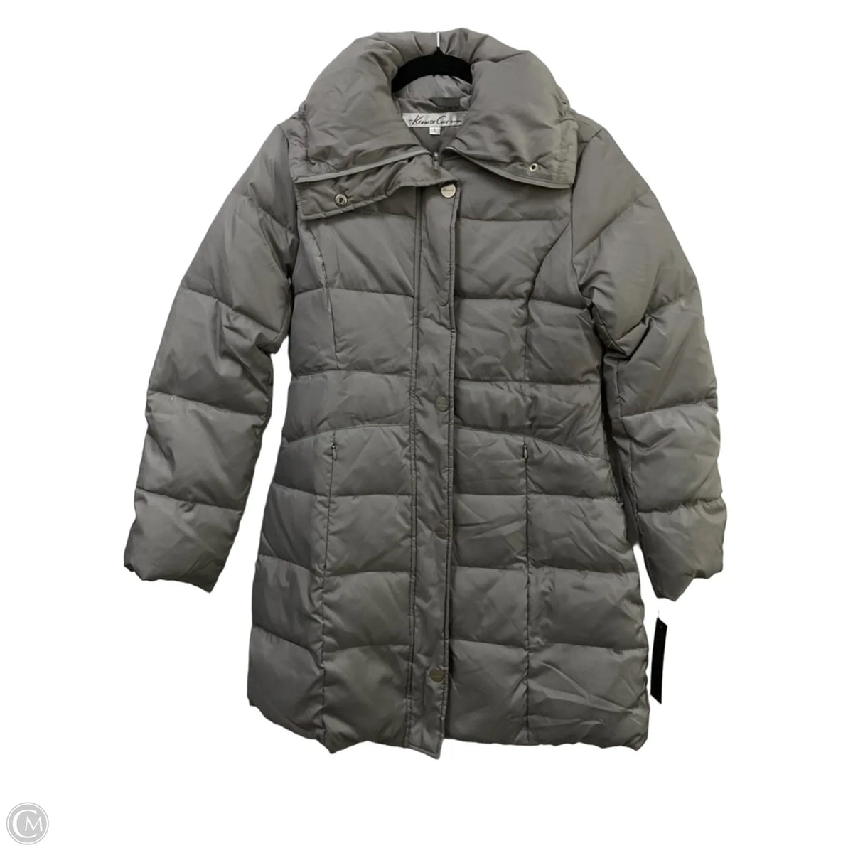 Coat Puffer & Quilted By Kenneth Cole In Silver, Size: S