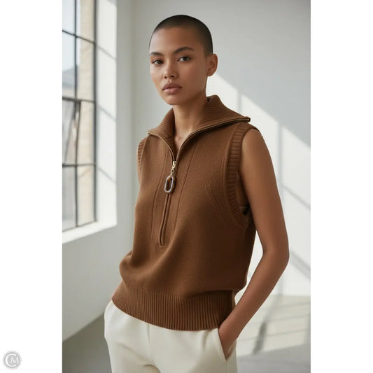 Vest Sweater By Joie In Brown, Size: M