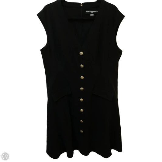 Dress Designer By Karl Lagerfeld In Black & Gold, Size: 16