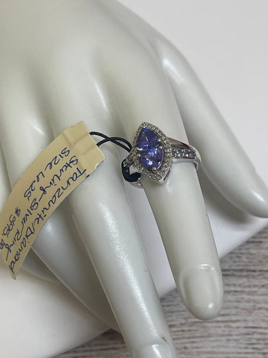 RING DESIGNER  CMA in PURPLE & SILVER, Size: 6