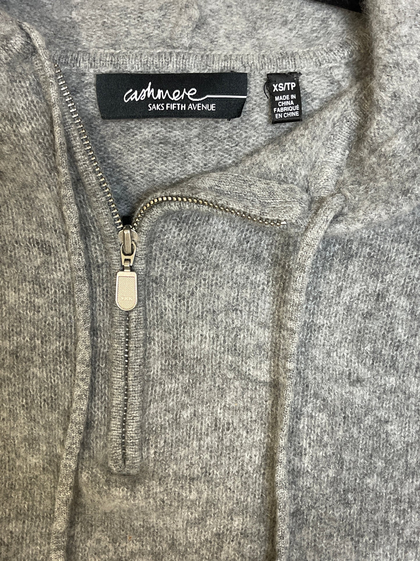 Sweater Cashmere By Saks Fifth Avenue In Grey, Size: Xs