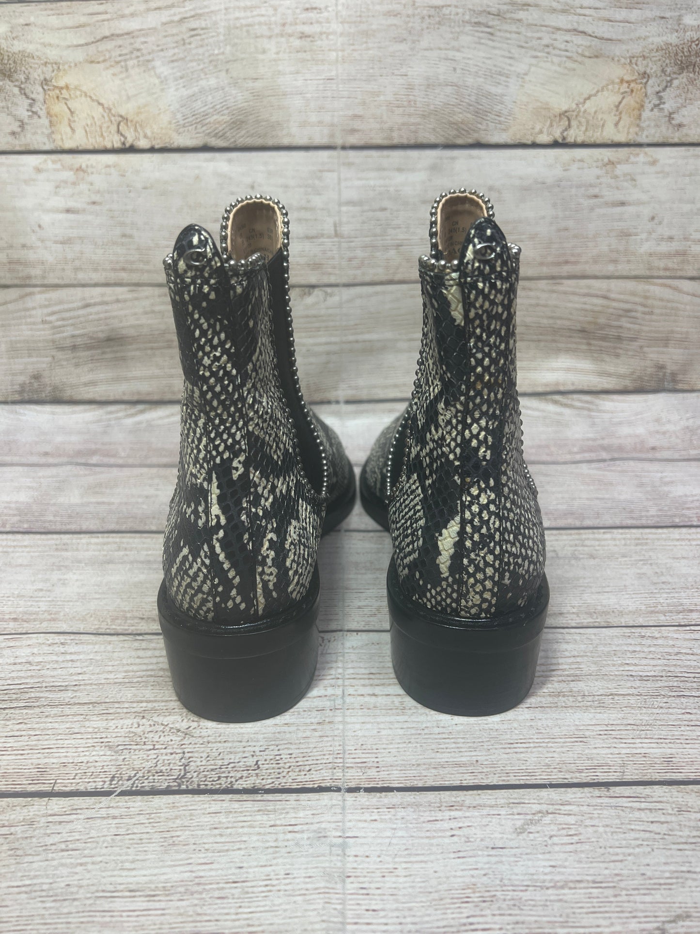 Boots Ankle Heels By Coach In Snakeskin Print, Size: 8