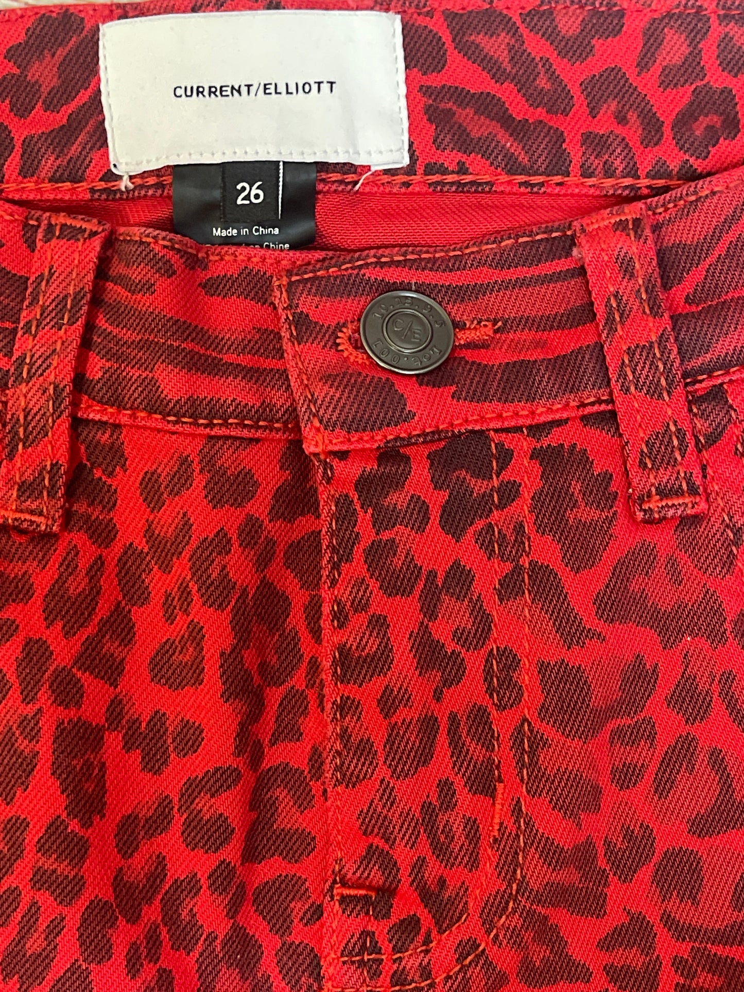 Jeans Skinny By Current/elliott In Leopard Print, Size: 4