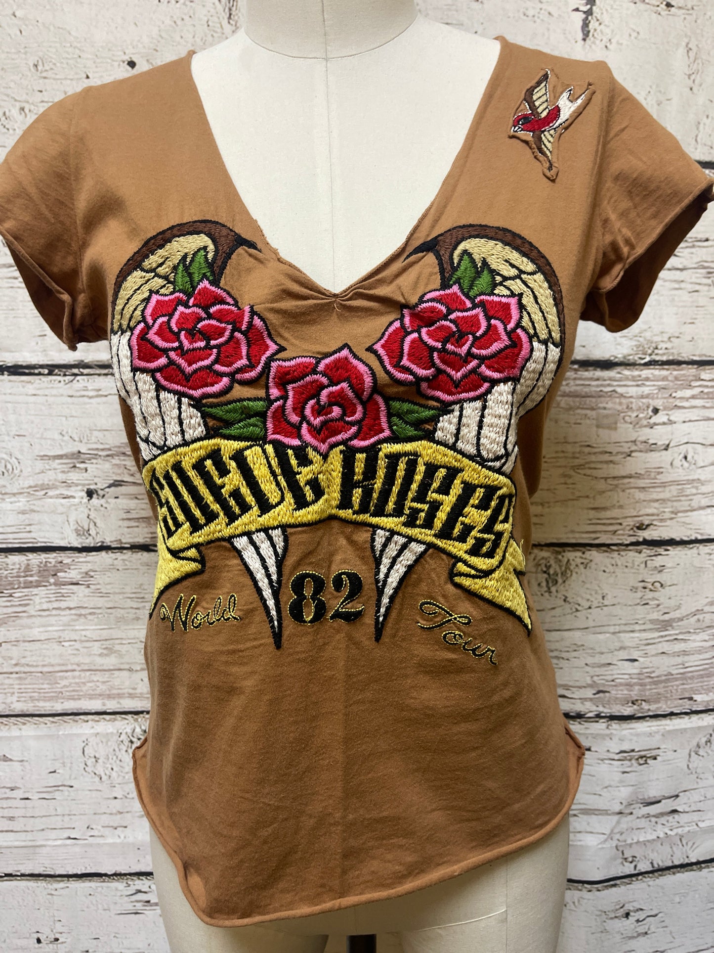 Top Short Sleeve By Johnny Was In Brown, Size: M