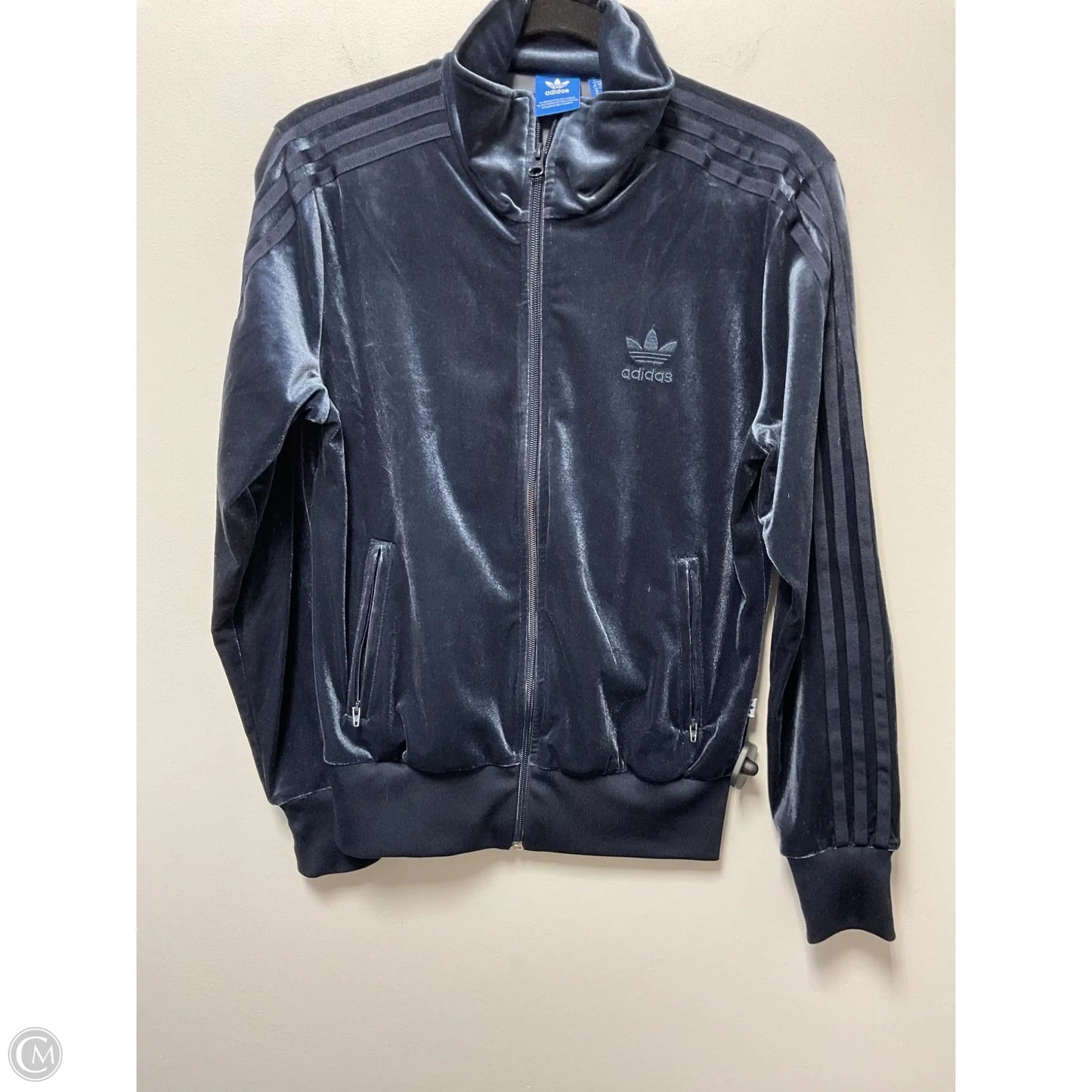 Athletic Jacket By Adidas In Blue, Size: S