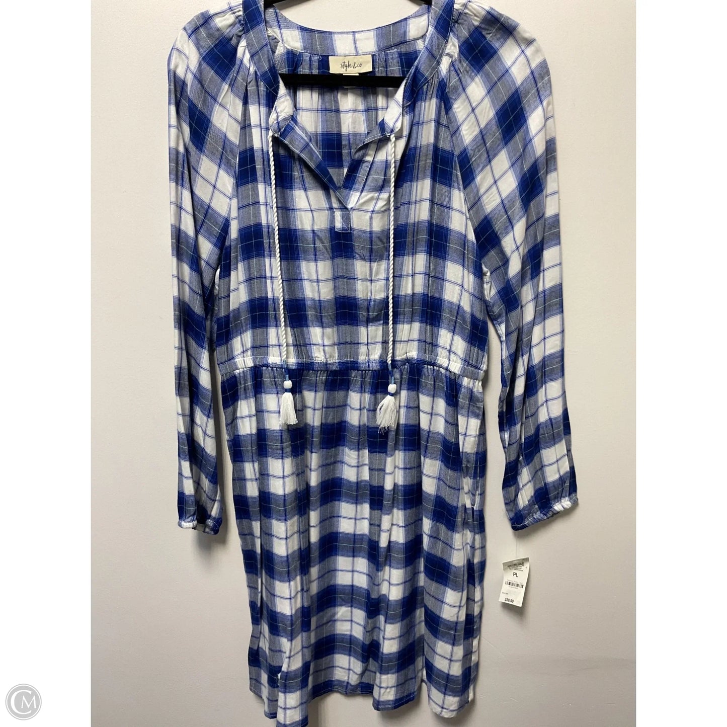 Dress Casual Midi By Style And Company In Plaid Pattern, Size: L