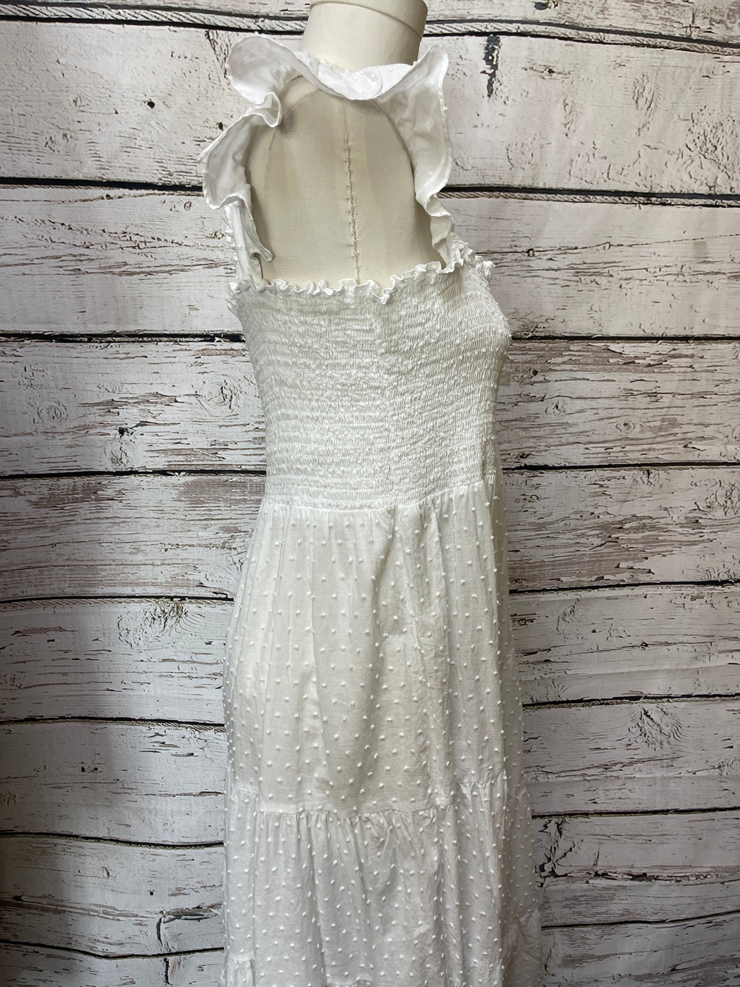 White Dress Casual Midi Eileen West, Size M